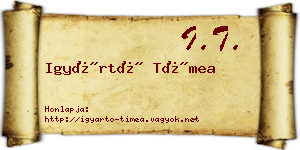 Igyártó Tímea névjegykártya